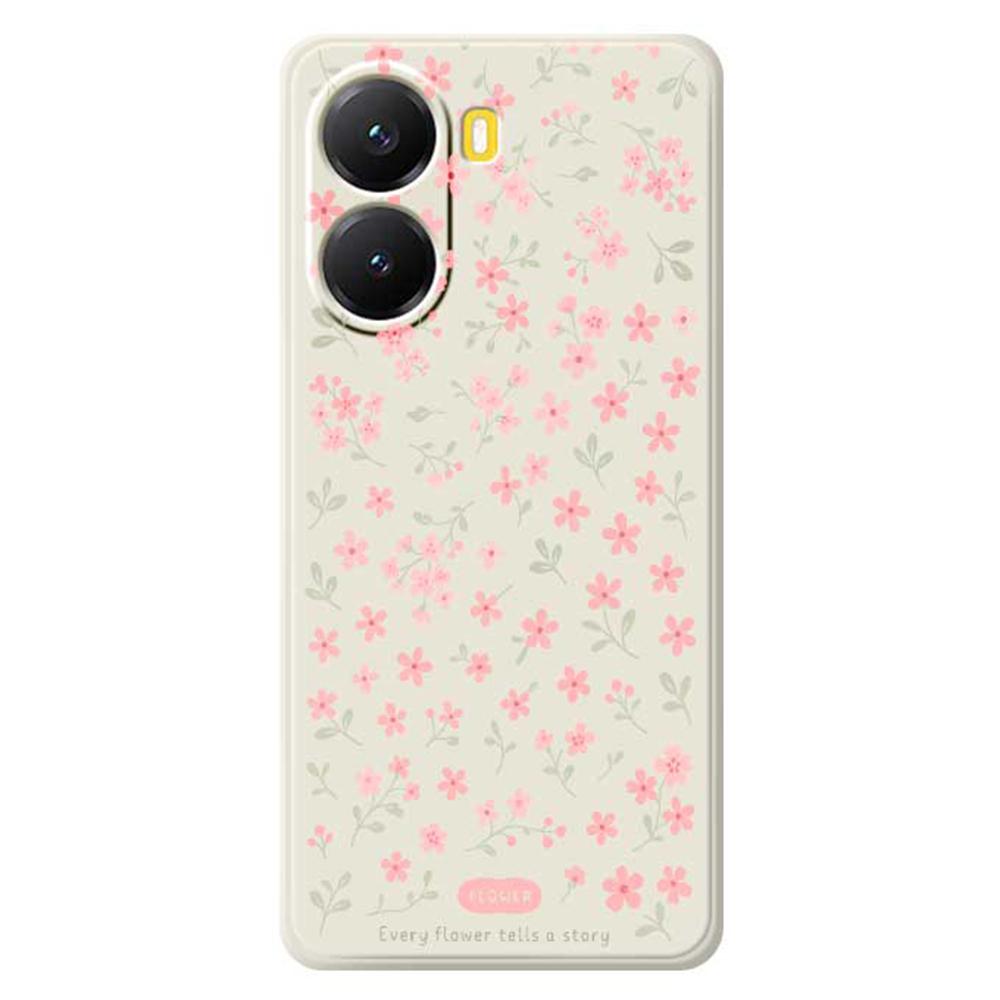 For Xiaomi Redmi Turbo 4 5G/Poco X7 Pro 5G Case Pink Small Flowers Pattern Printing Straight Edge TPU Phone Back Cover