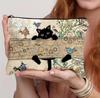 Black Cat Floral Zipper Pouch Durable,Cosmetic Bag, Gift for Sisters, Friends, Cat Lovers | Vibrant Design Makeup Bag Organizer