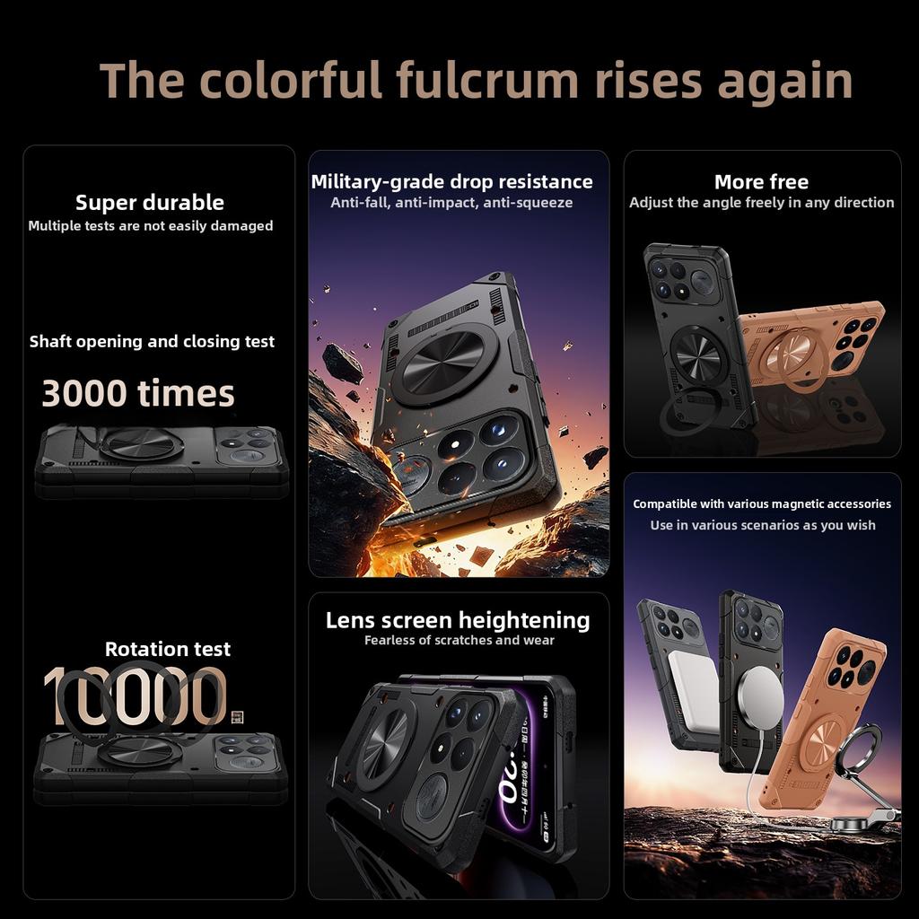 For POCO F9 Ultra / F9 Pro Case TPU Soft Edge Magnetic Stand Protective Back Cover For MagSafe Wireless Charging Phone Shell