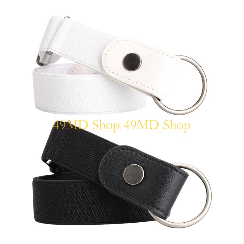 49MD 2Pcs Adjustable Stretch Waistband No Clasp Invisible Belt for Jeans Men Women
