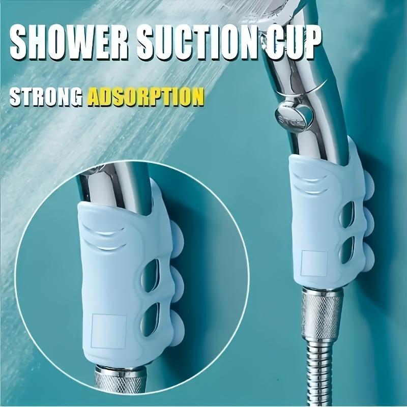 Strong Adsorption Silicone Shower Head Holder with Suction Cup Wall-Mounted Bracket for Bathroom, Fits Ceramic Metal and Glass Walls
