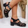 Fashion Summer New Women's PVC Jelly Sandals Hollow Pump Women's Plastic High Heel Gladiator Sandals Casual Fashion Beach Shoes