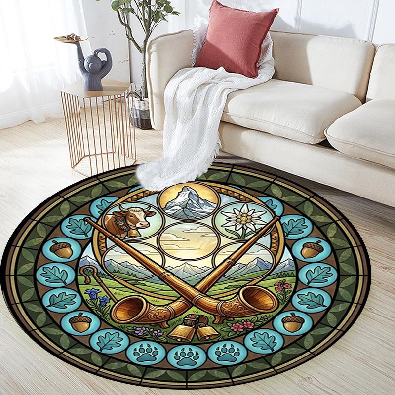 Celtic Musical Harmony Round Area Rug Under Office Chairs Bedroom Living Room Home Decor