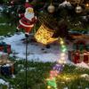 Lawn Decorative Light Solar Santa Claus Watering Can LED Light Solar Powered Outdoor Waterproof Christmas Pathway Decoration