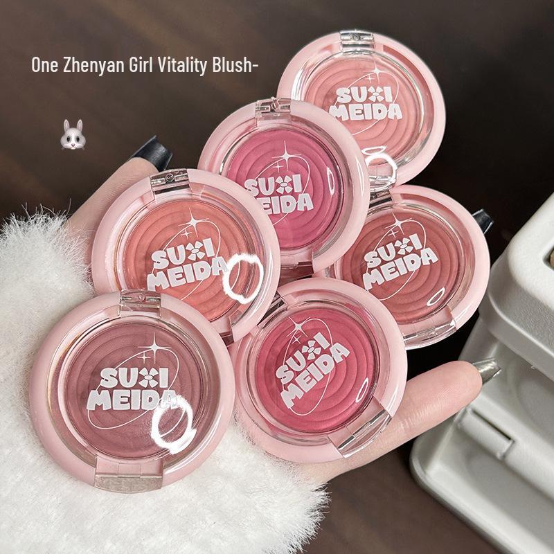 Suxi Meida Zhenyan Girl Vitality Blush - Long-lasting, Non-caking, Highlight & Brighten, Natural Blend, Single Shade.