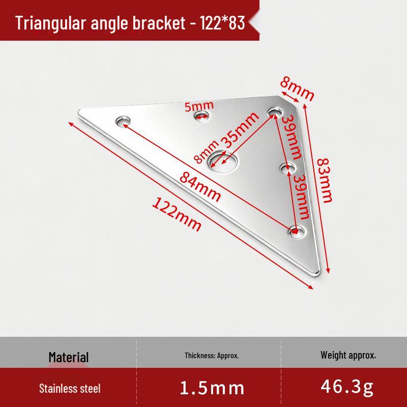 Reinforced 90° Stainless Steel L/T Bracket for Wooden Doors