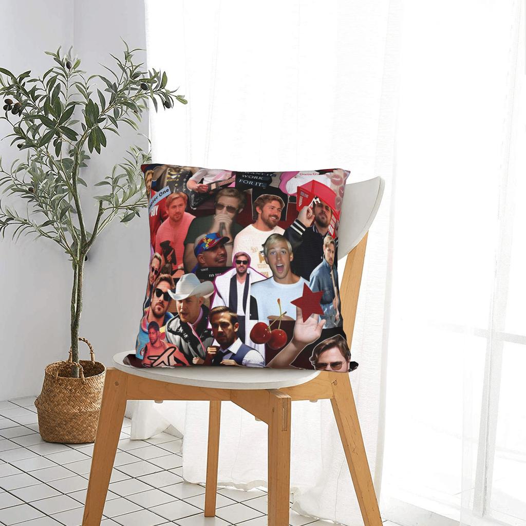 Ryan Gosling Collage Pillowcases Cute Funny Pillow Case For Office Car Home Decor Soft Pillow Cover