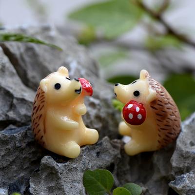 2 Stücke Igel Figur Mini Harz Dekor Sukkulenten Pflanzen Landschaft Ornamente