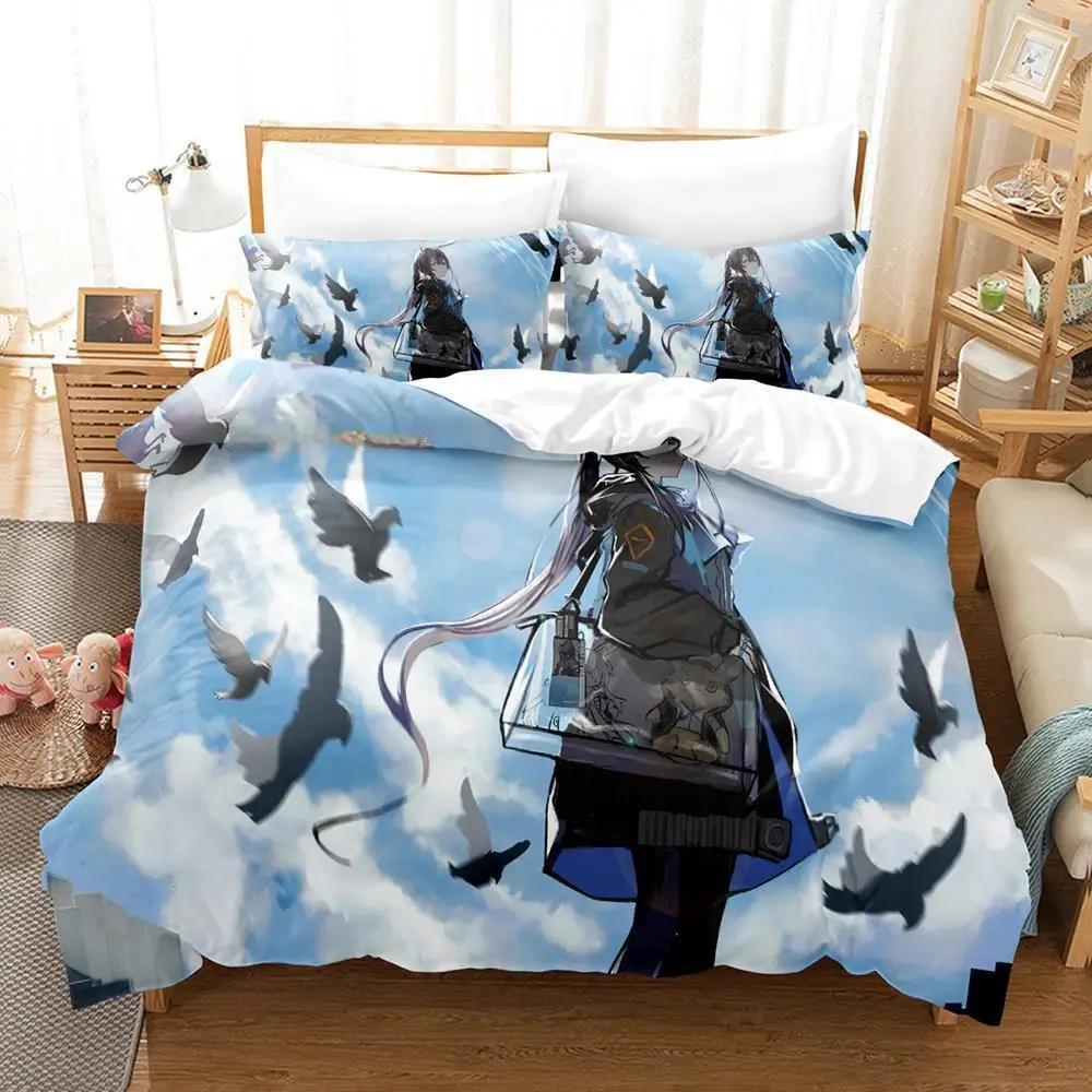 New Kawaii Anime Arknights Bedding Set Single Twin Full Queen King Size Bed Set Adult Kid Bedroom Duvet Cover Sets Home Textiles