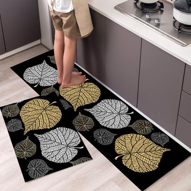 Kitchen Floor Mat Home Balcony Washable Anti Slip Carpet Living Room Bedroom Bedside Rug Geometric Bathroom Entrance Doormat