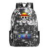 One Piece Anime School Backpack Kids Lightweight Ergonomic Dual-Shoulder Bag With Geometric Print Oxford Fabric