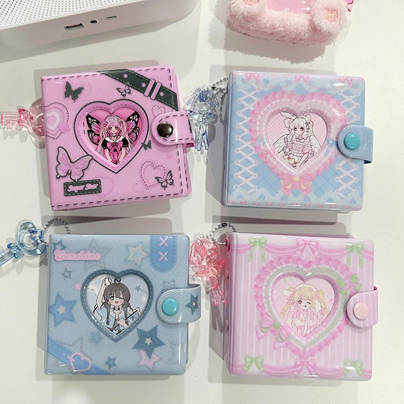 Sweet Lace Denim Style Mini Card Album Portable 3 Inch Photocard Binder Detachable Loose-Leaf Small Card Storage Bag