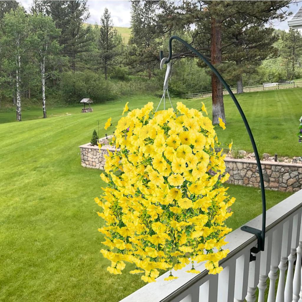 2pc Artificial Hanging Flowers Silk Petunia Fake Flowers UV Resistant Outdoor Hanging Plants Wedding Home Garden Decorations