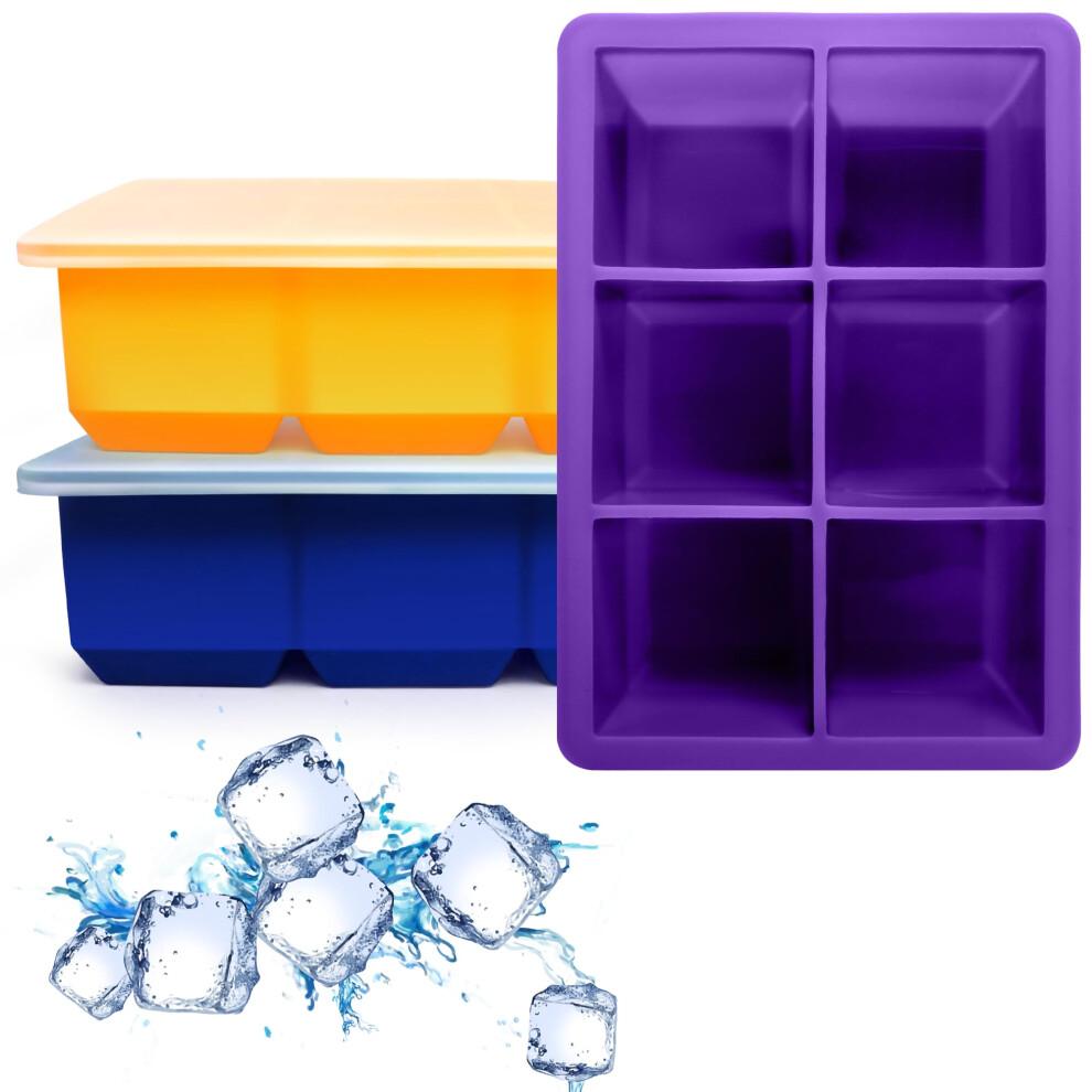 Excnorm Ice cube Trays 3 Pack - Large Size Silicone Ice cube Molds wit