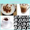 Odolná sada plastových šablon na kávu, 16 kusů, moderní jednoduchý design pro latte art
