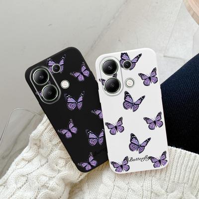 Weiche Silikonhülle mit Schmetterlingsmuster für Samsung A55 A35 M35 Xiaomi Redmi Note 13 Pro iPhone Huawei Honor Realme Kamera Schutzhülle stoßfest