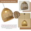 Rattan Pendant Light 13.77 Rustic Hand-Woven Wicker Hanging Light 1-Light Water Plants Rattan Chandelier for Dining Living Bedr