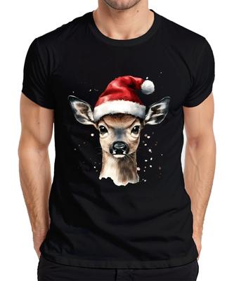 Süßer Rehkitz-Nikolaushut Weihnachtsgeschenk Aquarell Vintage Herren-T-Shirt-