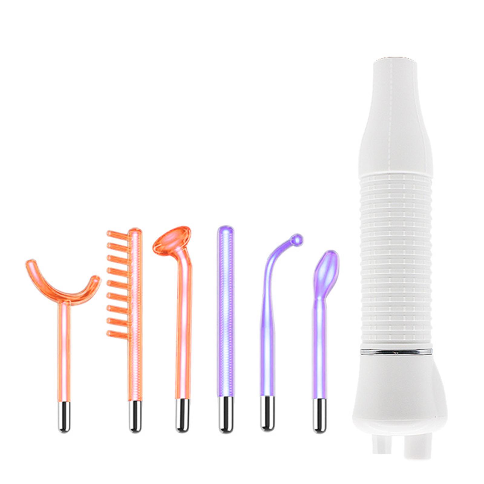 

Высокочастотный спа-аппарат для лица со светодиодной подсветкой, стеклянная трубка, палочка для ухода за кожей лица, расческа для ухода за кожей лица US Plug белый