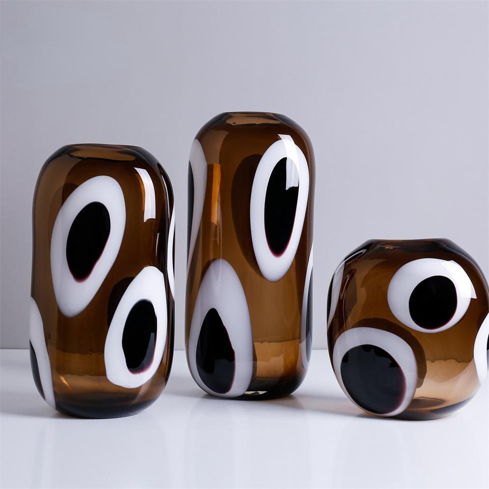 Glass Vase Transparent Spot Pattern Hydroponic Accessories Terrarium Ellipsoid Flower Vase Home Decoration Accessories