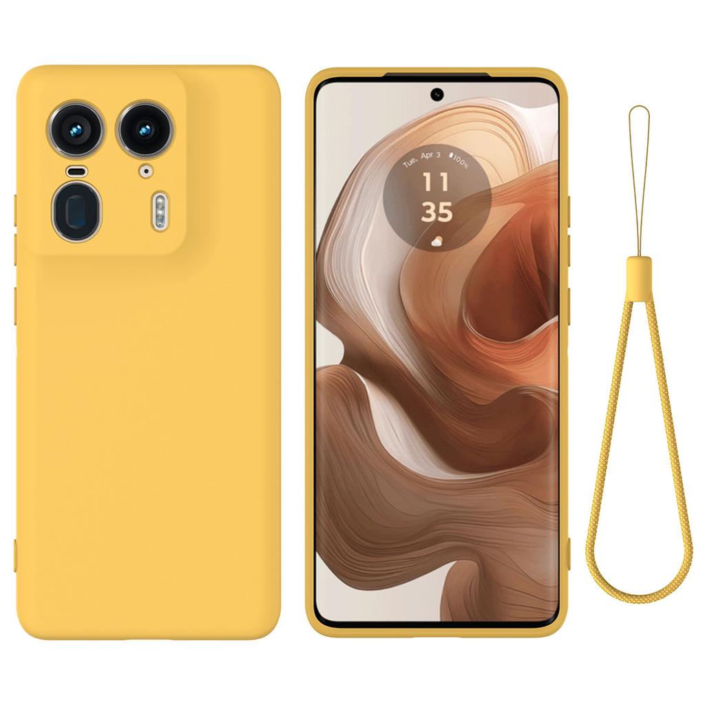 For Motorola Edge 50 Ultra 5G/Moto X50 Ultra 5G Case Liquid Silicone Shockproof Phone Cover with Strap