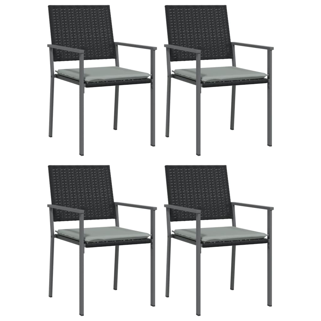 Vidaxl 5-Cz. Set di Mobili da Giardino con Cuscini, Polyrattan e Acciaio