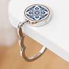 Elegant Blue & White Porcelain Portable Metal Folding Desk Hook for Women's Bag