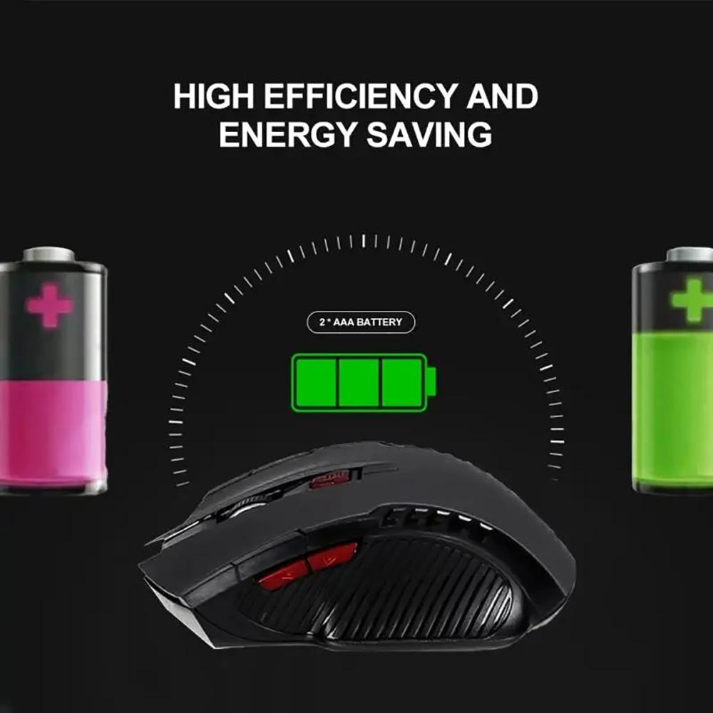 2.4G Wireless Mouse 1600DPI Optical Mouse Computer Gaming Mouse 6 Buttons Wireless Mouse with USB Receiver for PC Mac Laptop