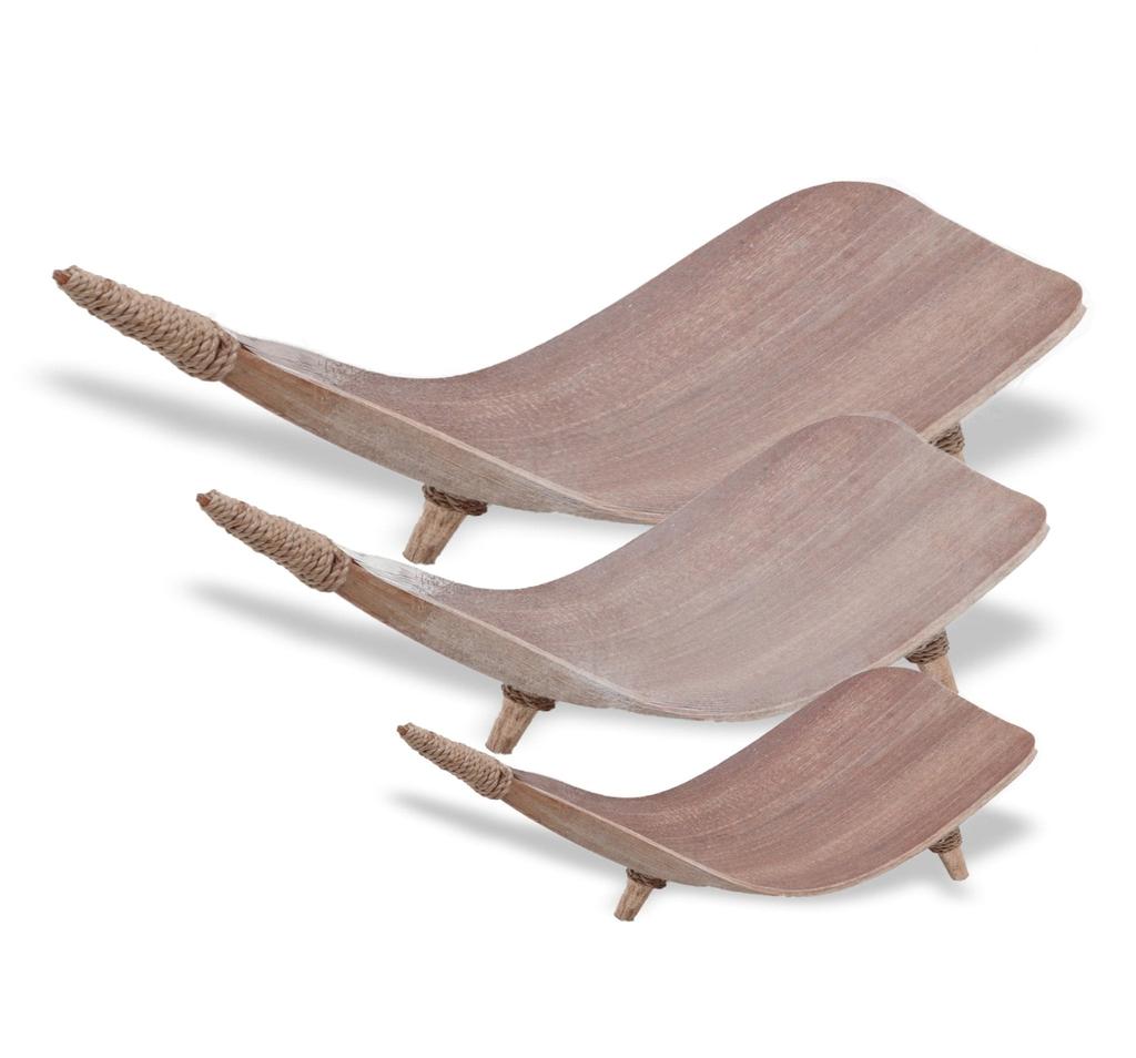 Coconut Leaf Fruit Bowls Set of 3 Whitewash