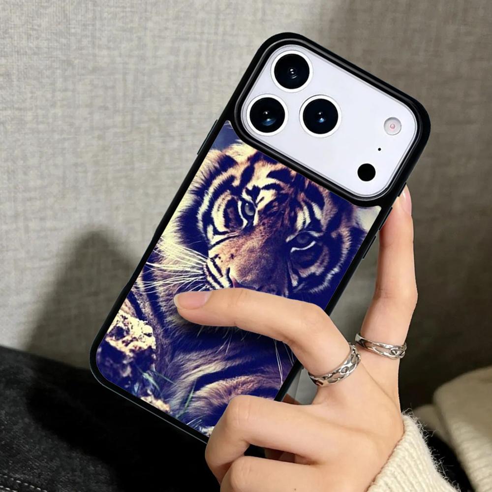 Capa Case for iPhone 17 Air 16 Pro Max 15 Plus 11 13 Mini 14 12 Back Phone Cover Lion Tiger Animal Cool
