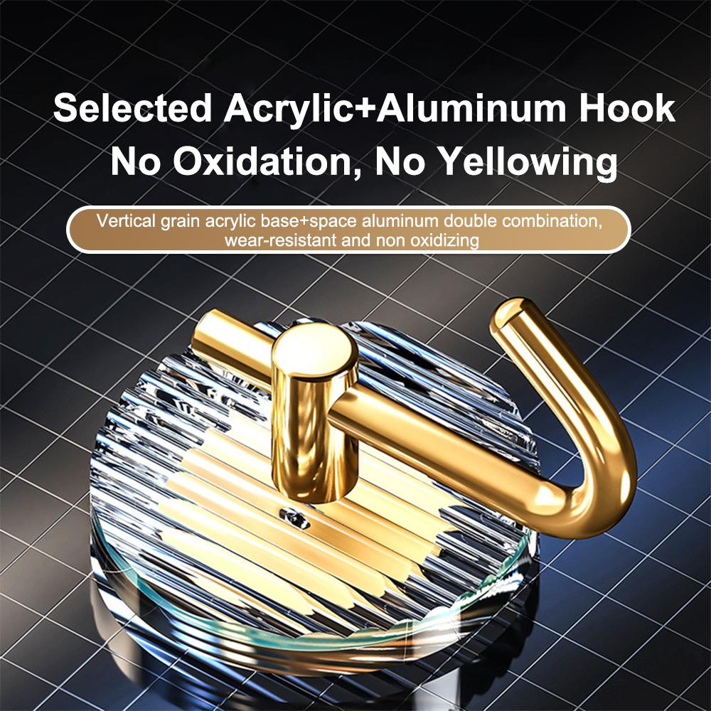 Light Luxury Acrylic Clothes Hook Bathroom Free Punching Single Hook Row Hook Bedroom Coat Hook Kitchen Bathroom Hook