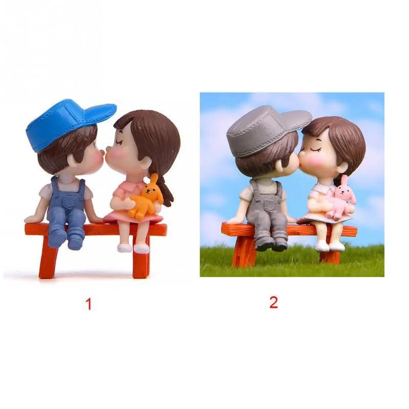 1/2Pcs Mini Stool Couples Dolls Fairy Garden Miniatures Decor DIY Micro Display for Tiny Scenes Home Decoration Accessories