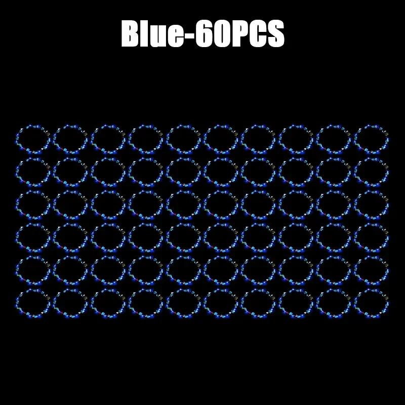 60 Adet Çiçek Çelenk Parlayan 10 LED'li Başlık Çelenk Taç Çiçekli Saç Bandı Parlayan Çelenk Düğün Partisi Noel Çelengi İçin