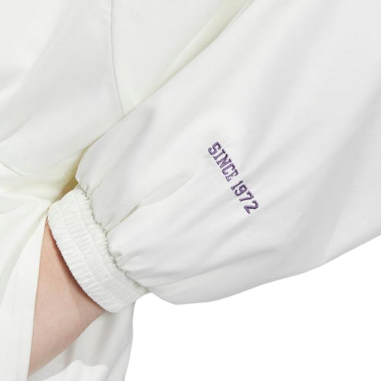 Adidas Originals Clover Letter Logo Print Hooded Jacket Women Jackets White HS1933