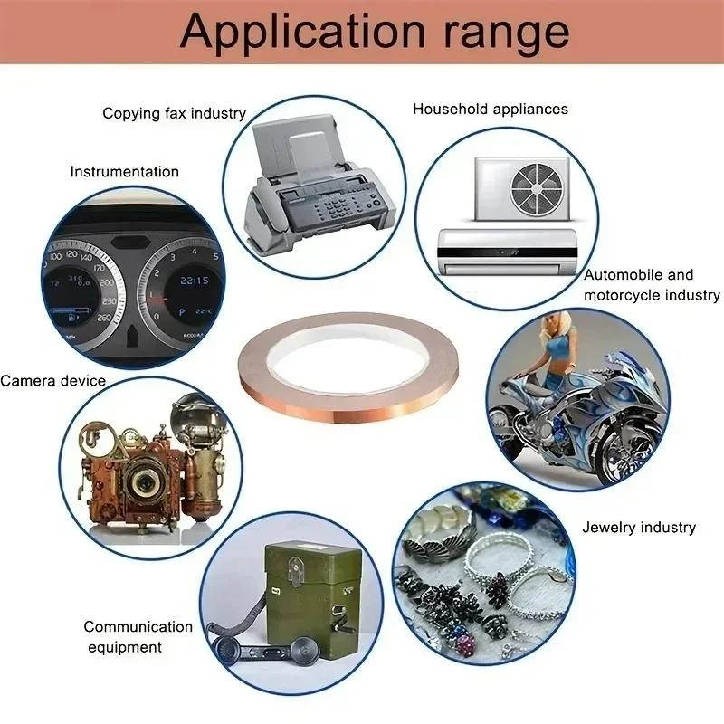 DIY Copper Foil Tape with Double-Sided Conductive Adhesive EMI Anti-static Repair Adhesive Tape Circuit Electrical Repair Tapes