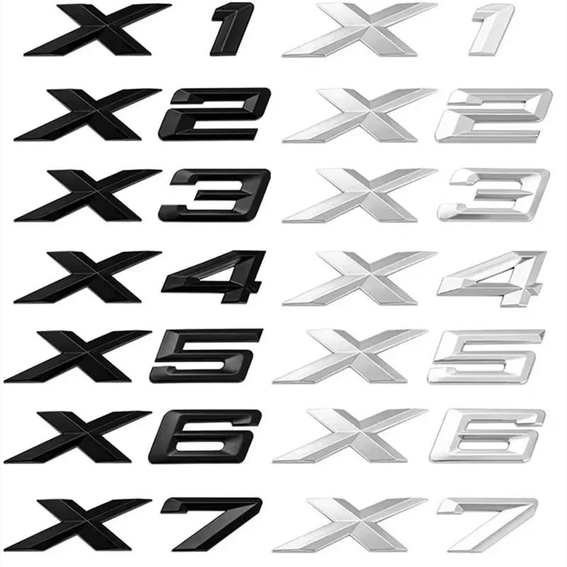 3D ABS Black Chrome Car Letters Rear Trunk Emblem Badge X1 X2 X3 X4 X5 X6 X7 Logo