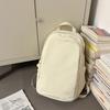 Solid color high-end backpack junior high school students casual simple travel large-capacity backpack