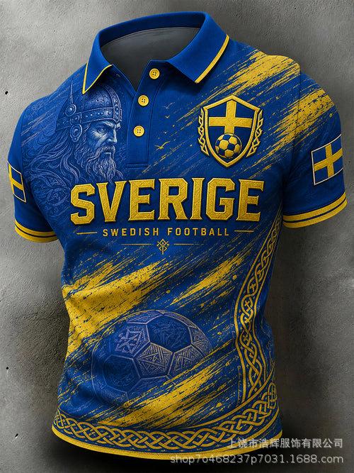 New 3D Printed Men's Retro Fashion Casual Summer Lapel Polo Shirt Top