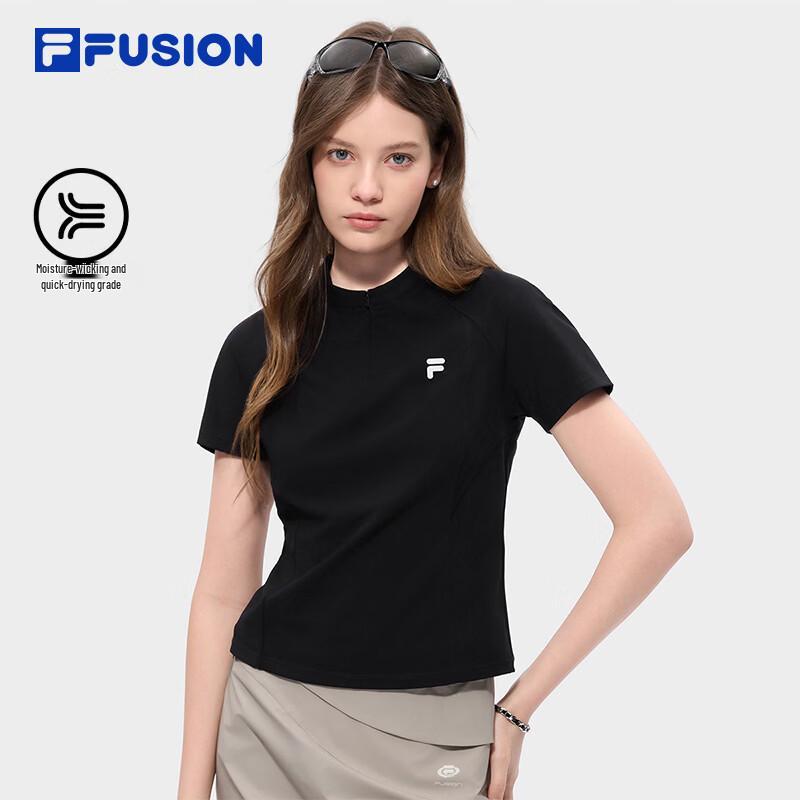 FILA FUSION Women s Quick-Dry Slim Fit Knitted Short Sleeve T-shirt M