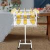 Champagne Display Stand, Party Glass Holder - 2-Tier Decorative Rack with Wheels, Holds Up to 44 lbs, Mobile Bar Cart Organizer