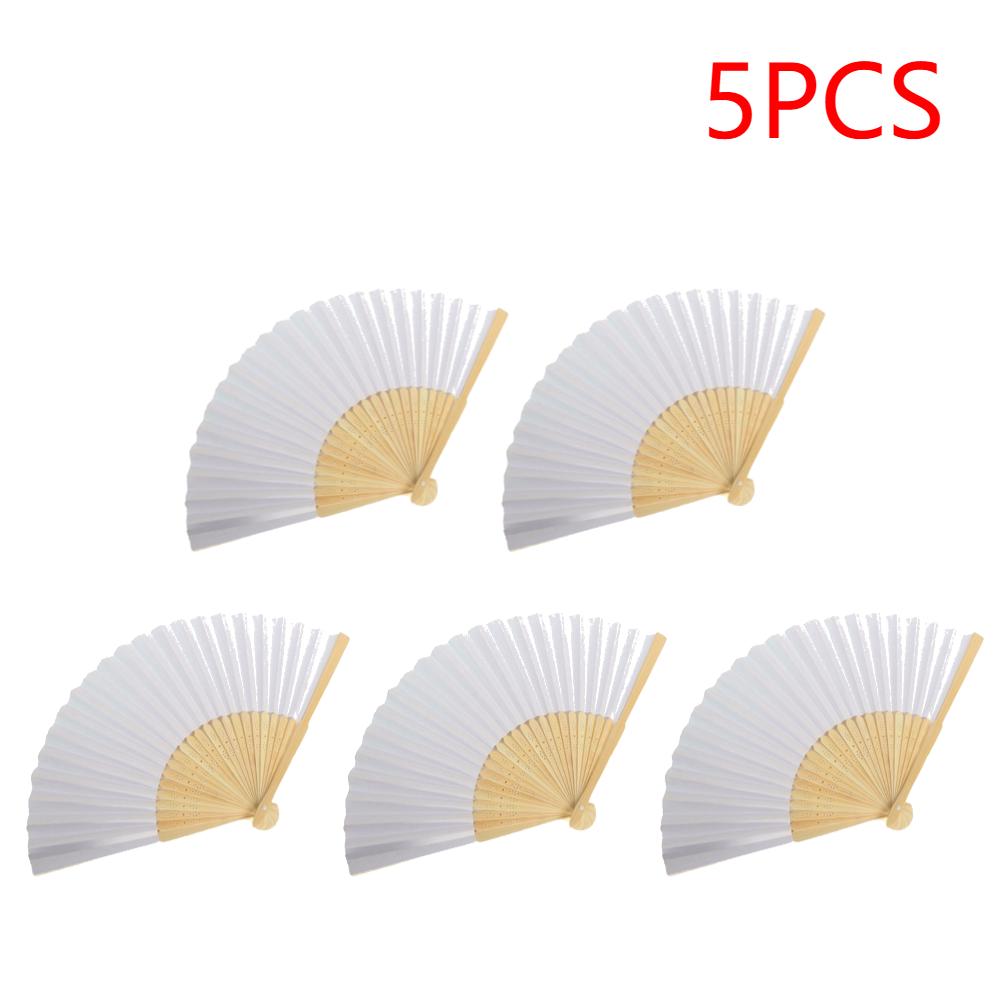 

5-15 шт. Белый Складной Бумажный Веер Портативный Китайский Бамбуковый Веер Свадебные Подарки Для Гостей Украшение на День Рождения Детская Живопись