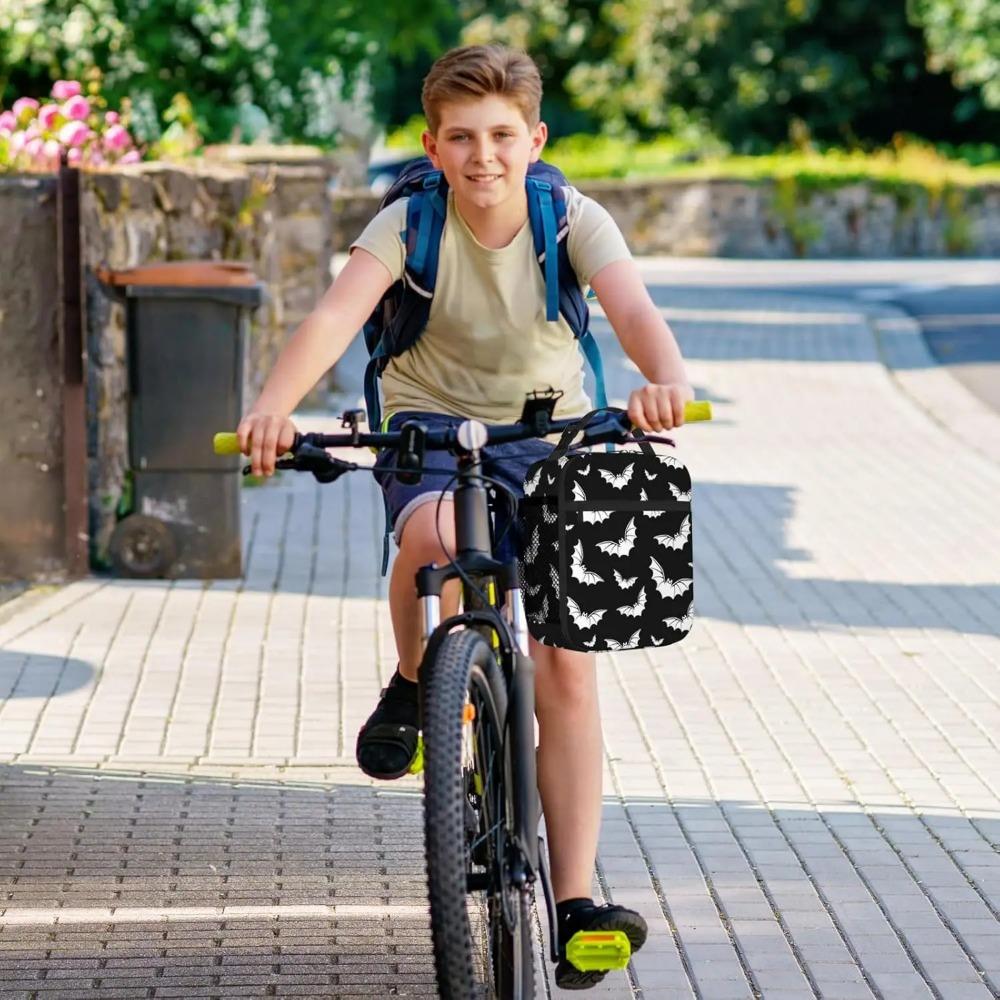 Lunch Bag Halloween Bats Lunch Box, Reusable Lunch Tote for Office Work School Picnic Beach, Leakproof Bag for Men Women