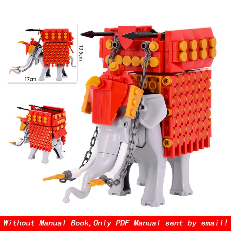 Creative Medieval Lotr Castle Knight Rome Spartacus Orc Elephant Chariot Siege Engine Model Building Blocks Bricks Toys Gift