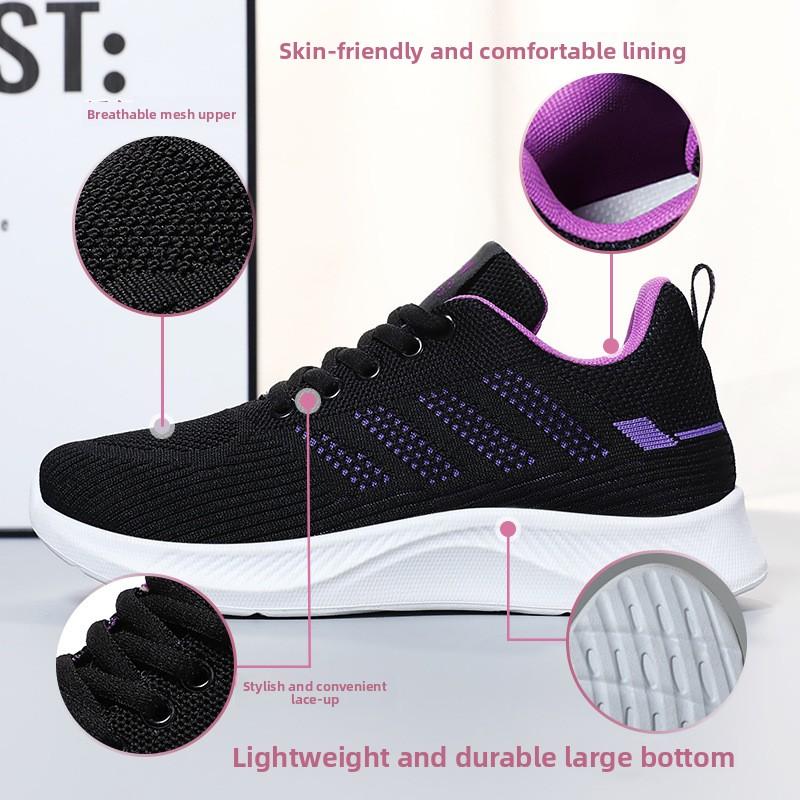 Fashion Shoes for Women New Female Leisure Sneakers Breathable Mesh Cloth Walking Sport Shoes