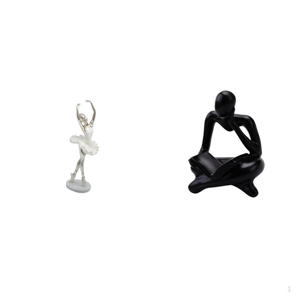 Modern Dancing Girl Thinker Figurine Sculpture Creative Abstract Art Ornament for Bedroom Living