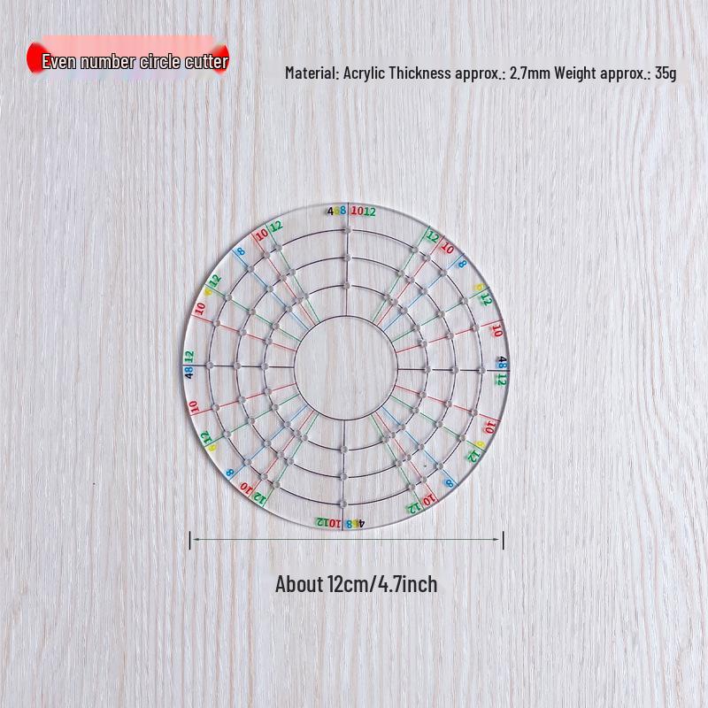 Transparent Acrylic Circular Clay Divider Tool with Precise Scale for Equal Cutting and Drawing Circles