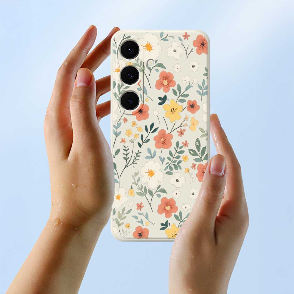 For Samsung Galaxy S25 FE Case Flower Garden Pattern Printing Straight Edge TPU Phone Back Cover