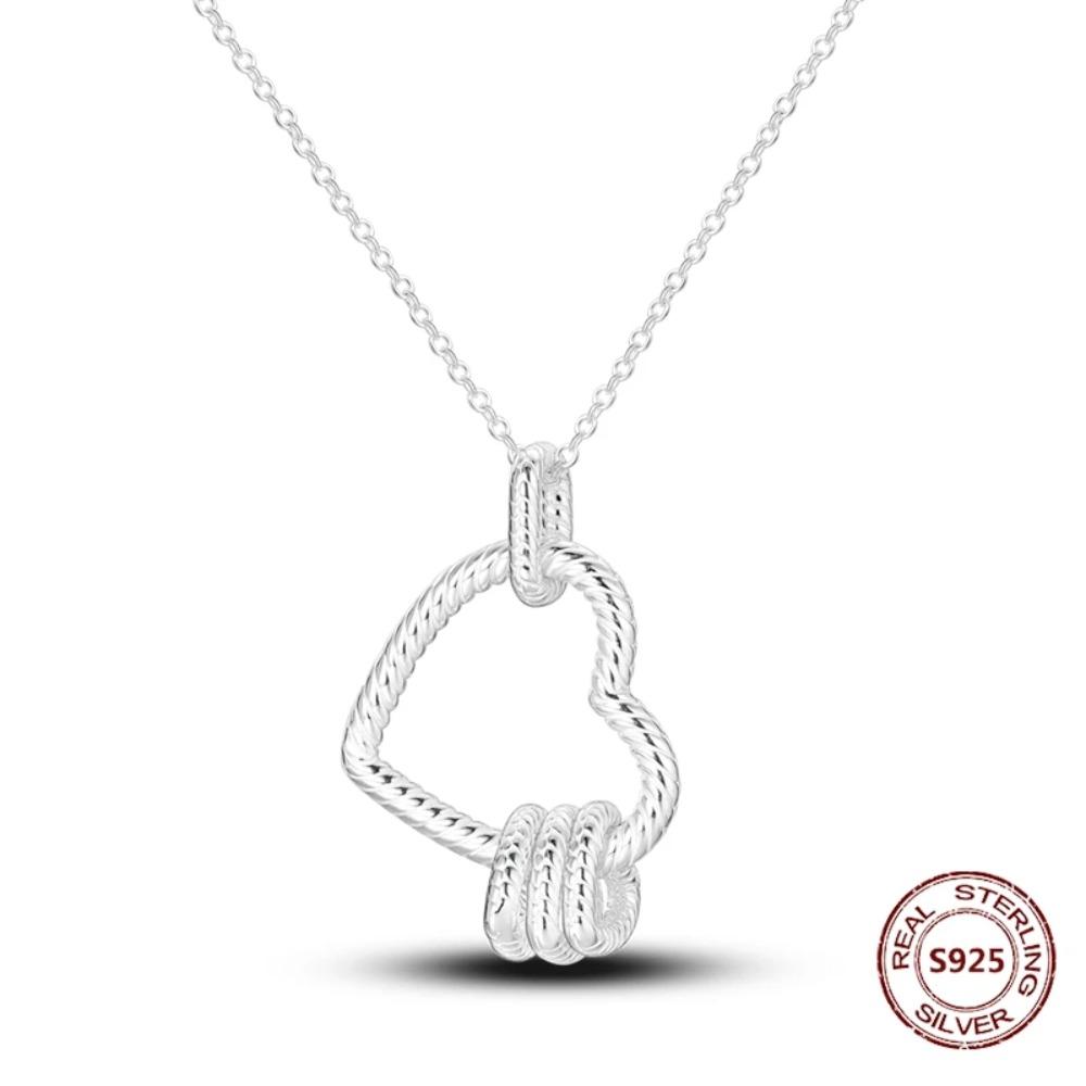 925 Silver Lucky Unicorn Necklace with Butterfly Firefly Bear Paw Print Zircon Chain Link Heart Jewelry for Women