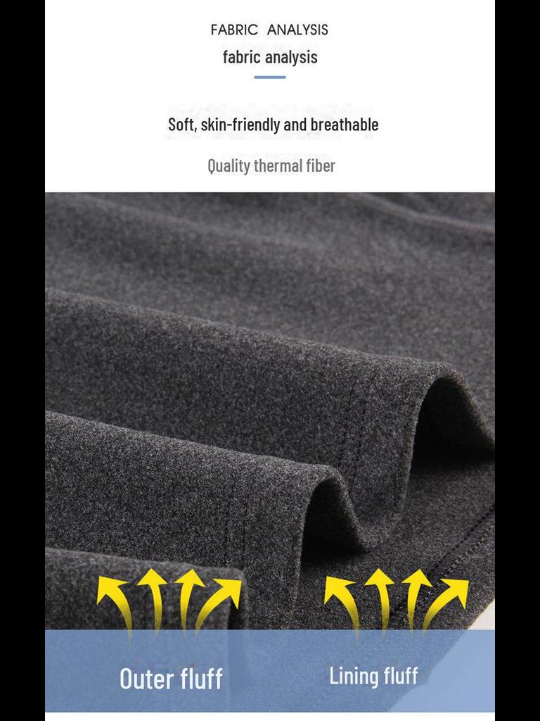 Men's Double-Sided German Velvet Long-Sleeve High-Collar Thermal Tee