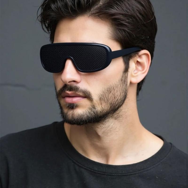 Stylish Pinhole Sunglasses With Multi Hole Pattern For Trendy Visual Appeal Lightweight PC Frame Unisex Design